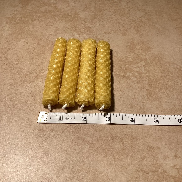 Meditation Handmade Beeswax Candles Set of Four Rolled with Intention - Picture 4 of 4